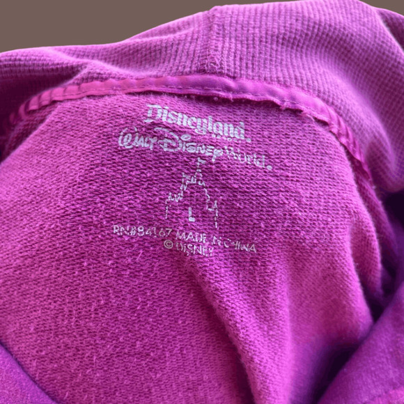 Disney Zip Hoodie | Pink Floral Graphic | Size L | Vintage - Picture 4 of 5